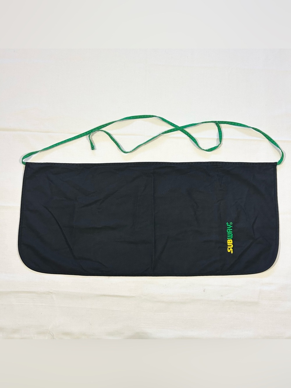 Subway Restaurant Waist Apron One Size Black Employee Uniform No Pockets Clean